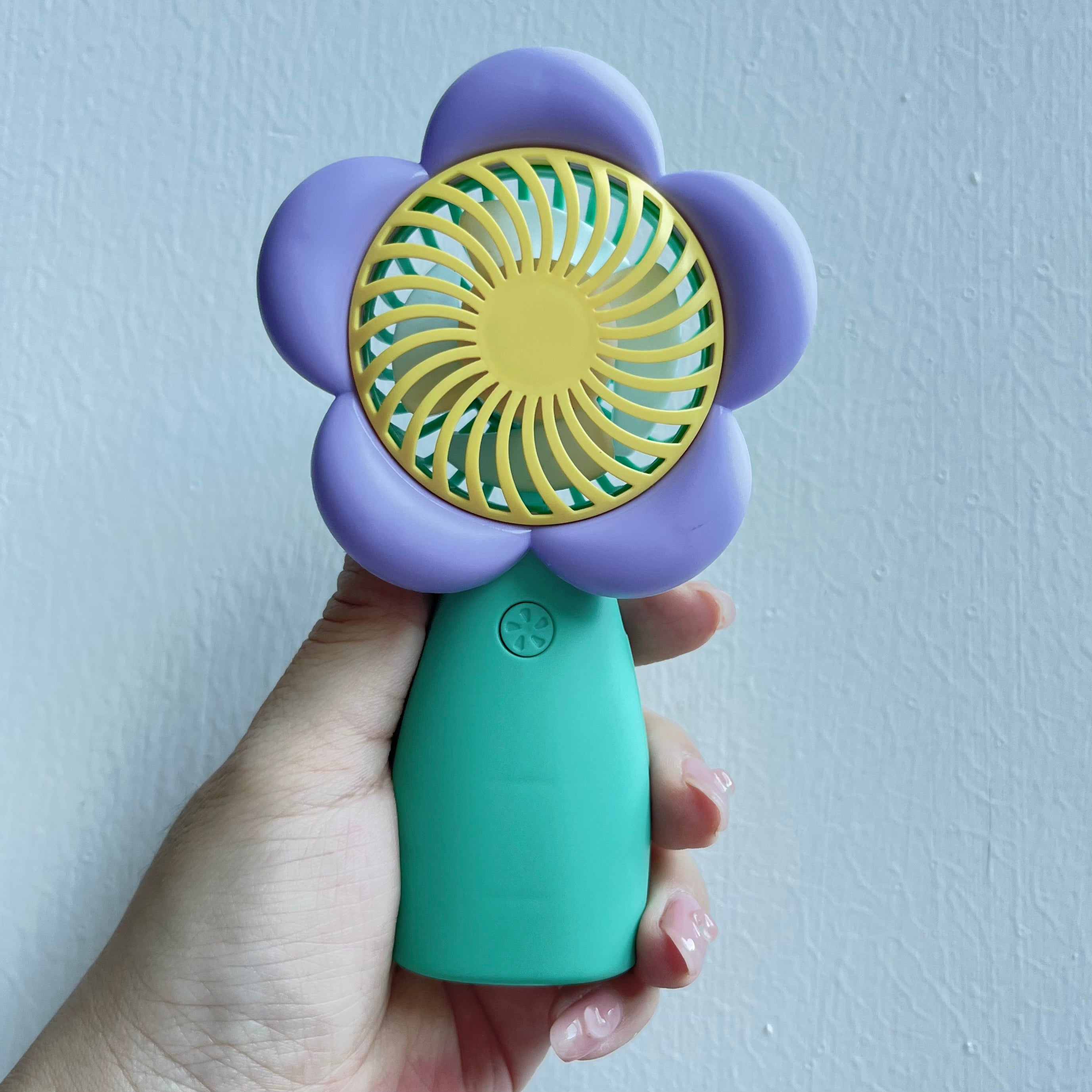 USB Rechargeable Flower Design Fan- Purple