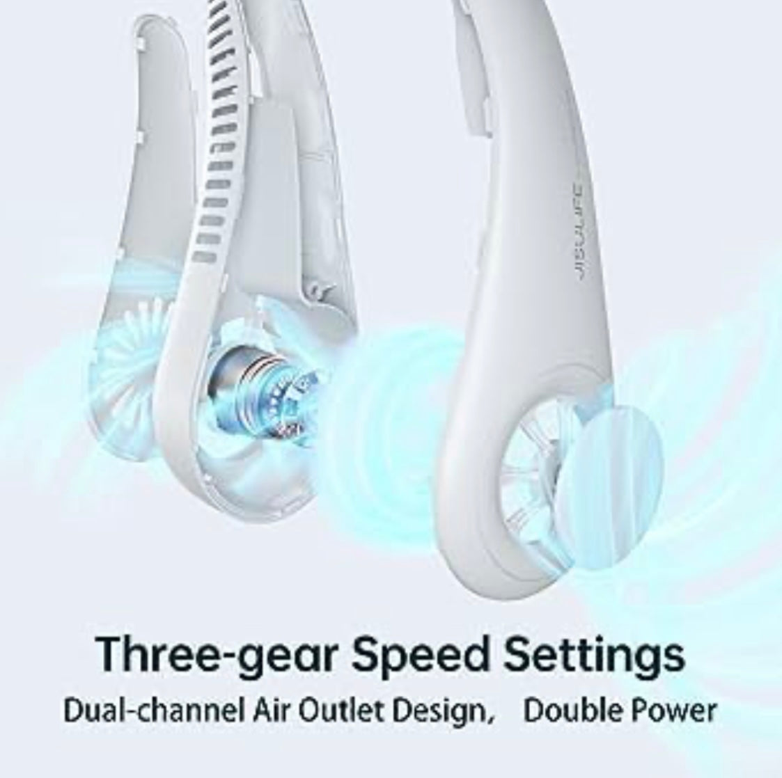 Neck Fan, Foldable Bladeless Neck Fans Portable Rechargeable, 3 Speeds Adjustment 360° Cooling Airflow, Hands Free Wearable Personal Fan, USB Powered, Portable Fan - White