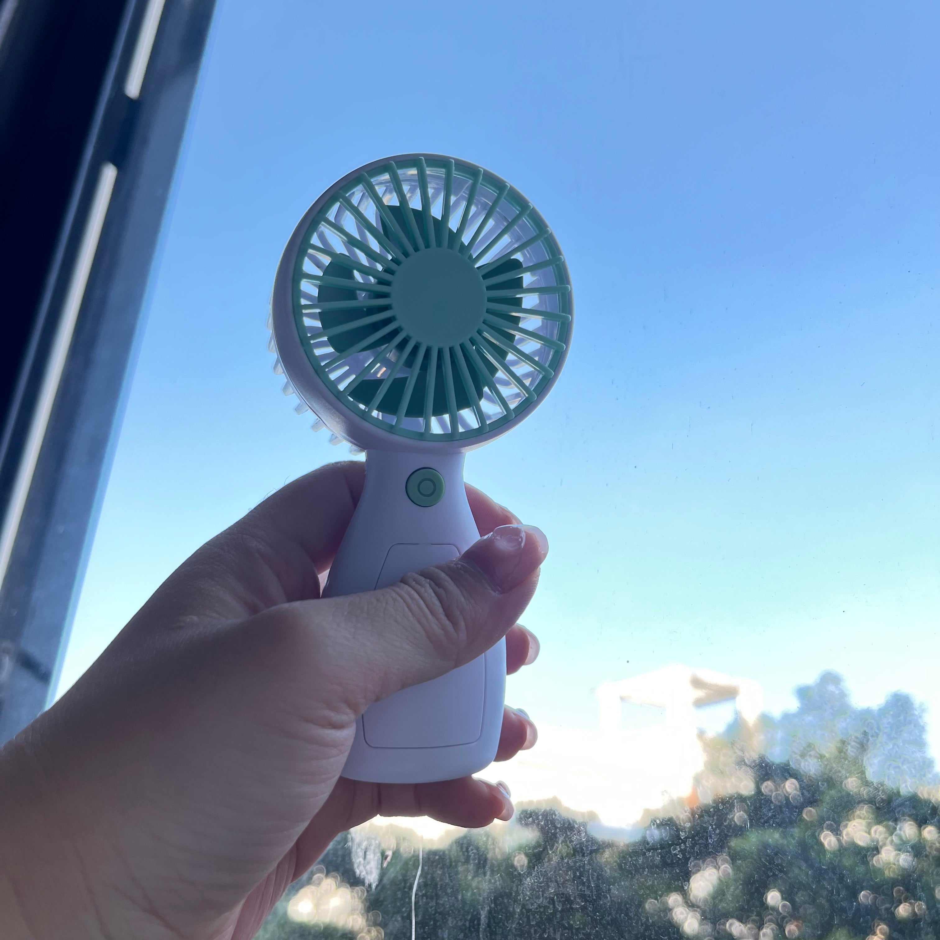 USB Rechargeable Premium Handheld Fan- Green