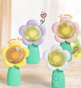 USB Rechargeable Flower Design Fan- Purple